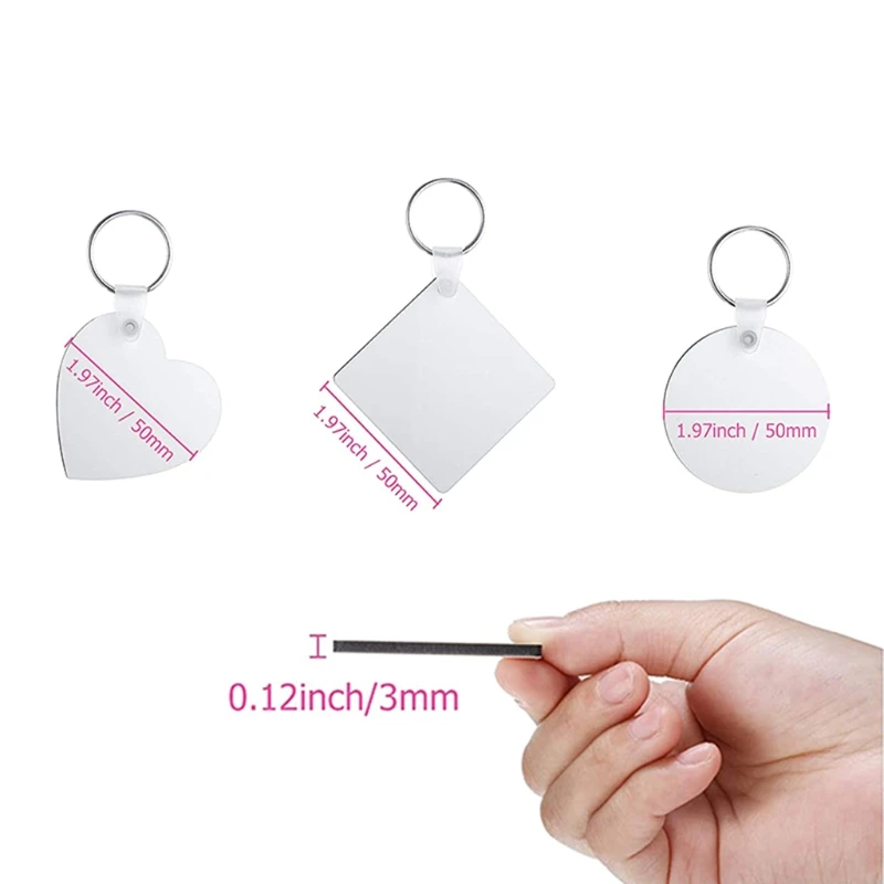 

30Pcs DIY MDF Blank Sublimation Keychain Blanks Printable Heat Transfer Keychain 4XFA