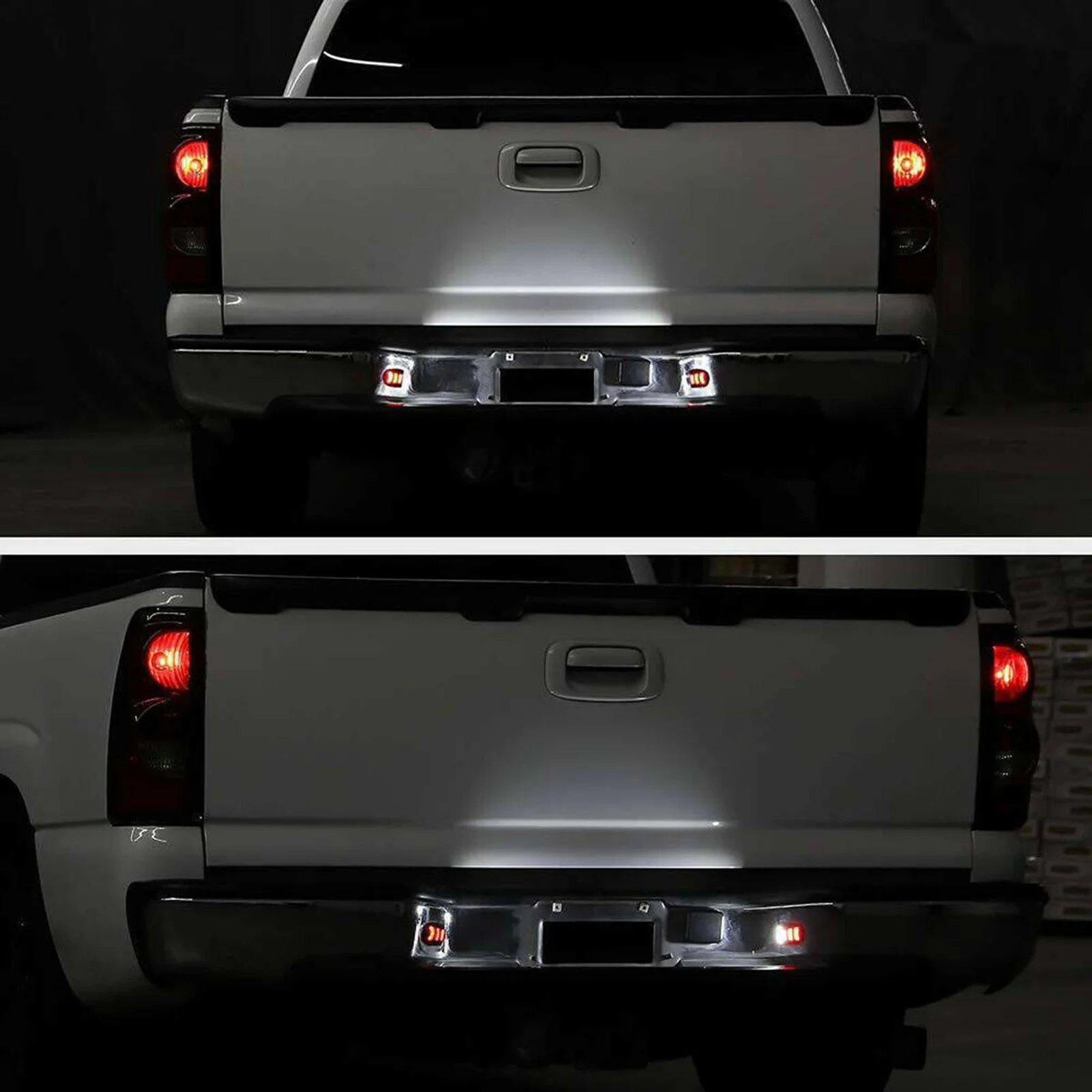 

2Pcs License Plate Lights Red Tube White Light Replacement for Chevy Silverado GMC Sierra 1500 2500