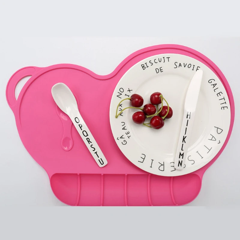 Manteles Individuales de silicona para ni&ntilde;os, manteles port&aacute;tiles de grado alimenticio, f&aacute;ciles de limpiar, impermeables, antideslizantes y plegables-2