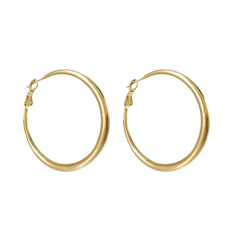 Женские серьги кольца Gaku из натуральной кожи элегантные большие модные в стиле