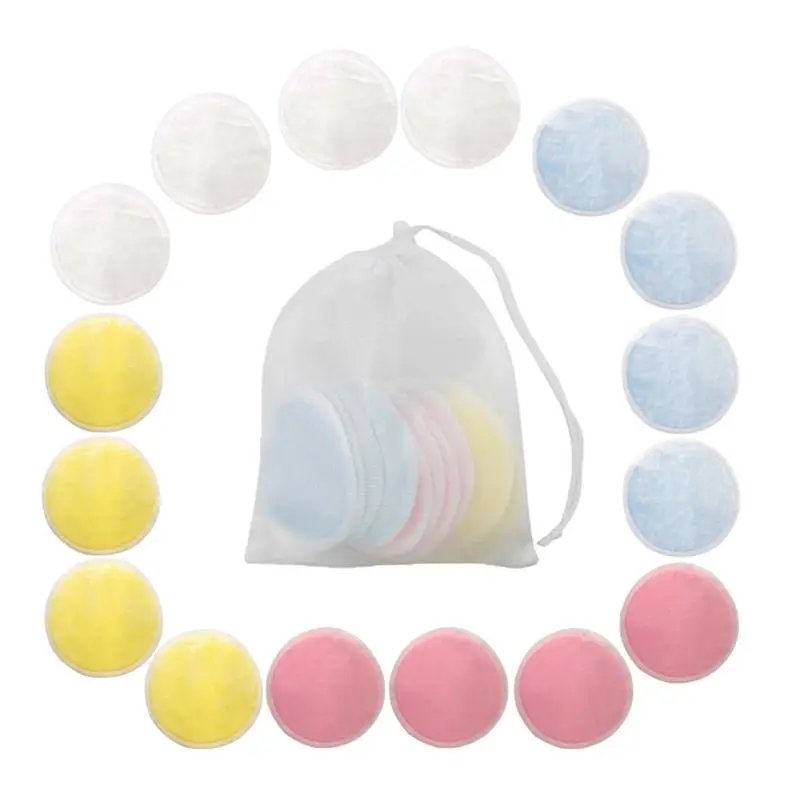 Многоразовые бамбуковые прокладки для снятия макияжа моющаяся круглая