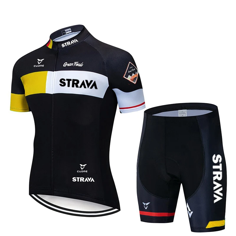 

2021 STRAVA Summer Cycling Jersey Sets Short Sleeve Bike Riding Clothing For Men MTB Suit Skinsuit Male Bicycle Pro Team Uniform