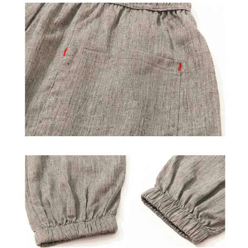 Мужские брюки для бега из хлопка и льна черные штаны фитнеса в стиле Харадзюку на