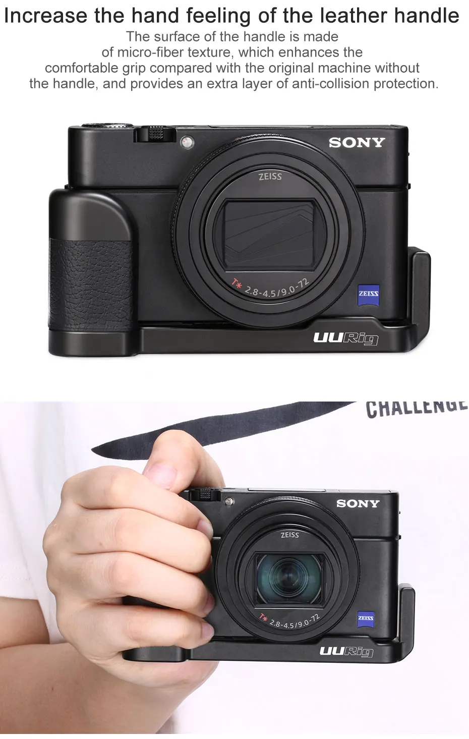 UURig R017 микрофон L Тип рукоятка для камеры sony RX100 VII/M1-M6 алюминиевый L Кронштейн пластина для микрофона светодиодный свет видео