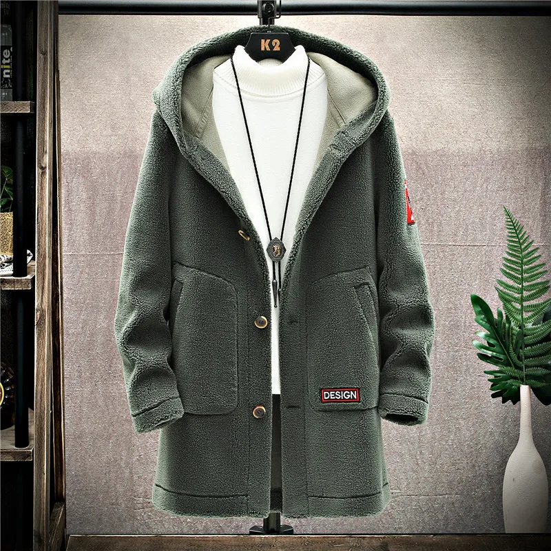 Мужское длинное зимнее пальто модная повседневная утепленная однобортная