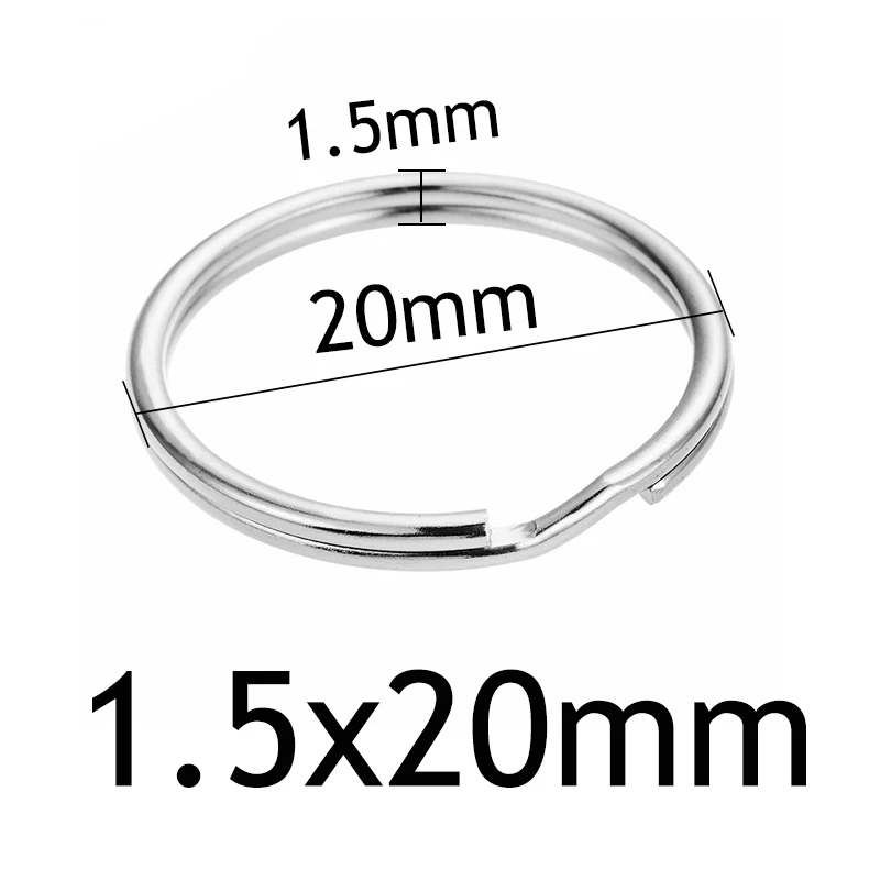 arc 1.5x20mm 10 шт./лот Нержавеющая сталь Отверстие Ключ Брелок для ключей 20/23/25/28/30/32/35 мм Для женщин Сталь круглый Разделение милый брелок подарки для Для мужчин - Цвет: arc 1.5x20mm