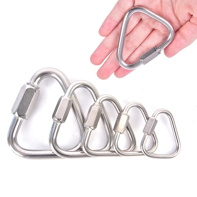 

1pcs Triangle Carabiner Outdoor Camping Hiking Keychain Snap Clip Hook Kettle Buckle