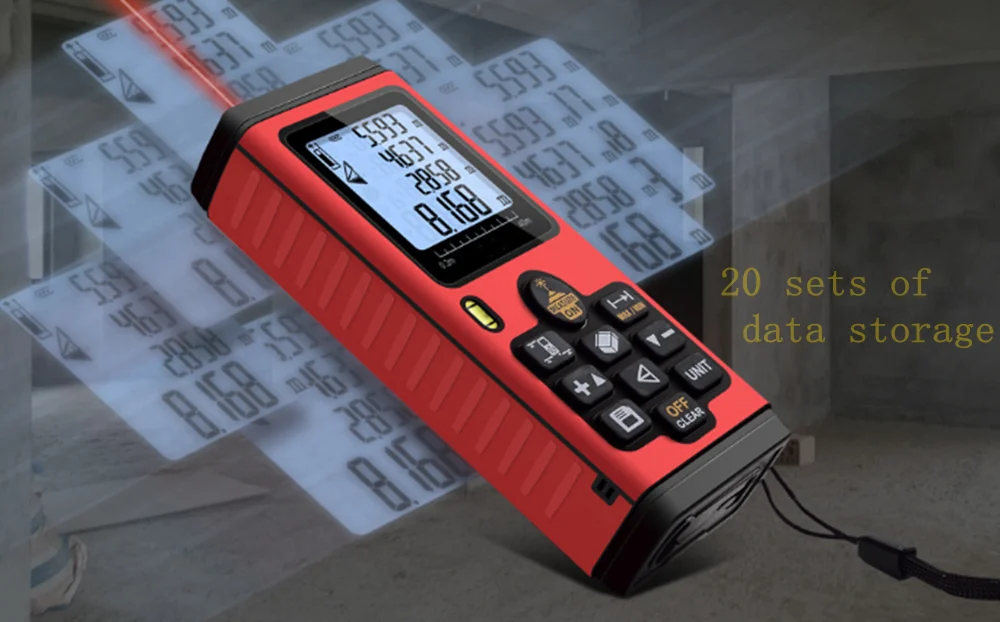 Цифровой лазерный дальномер измерение площади и объема диастиметр 40 м/60 м/80 м/100 м