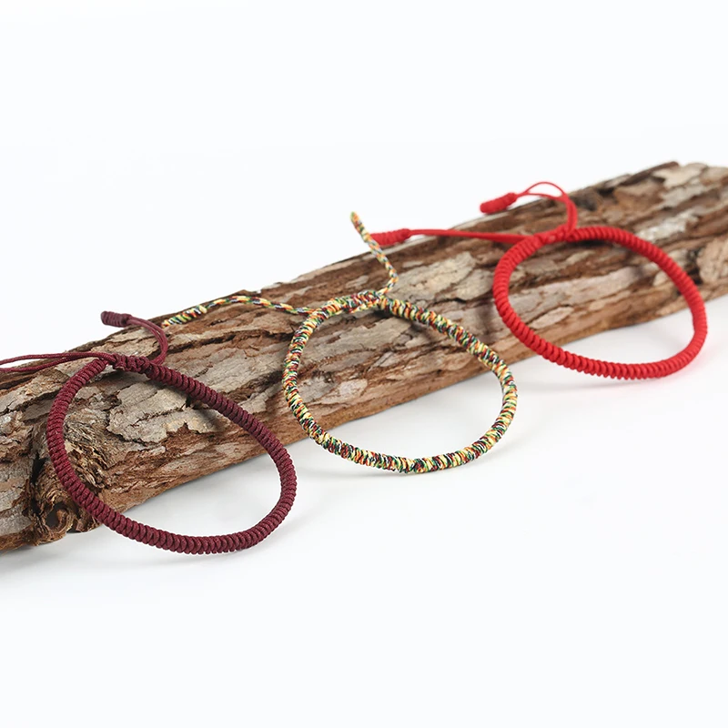 Красная веревка Lucky плетеная подвеска браслет для женщин и мужчин ручной работы