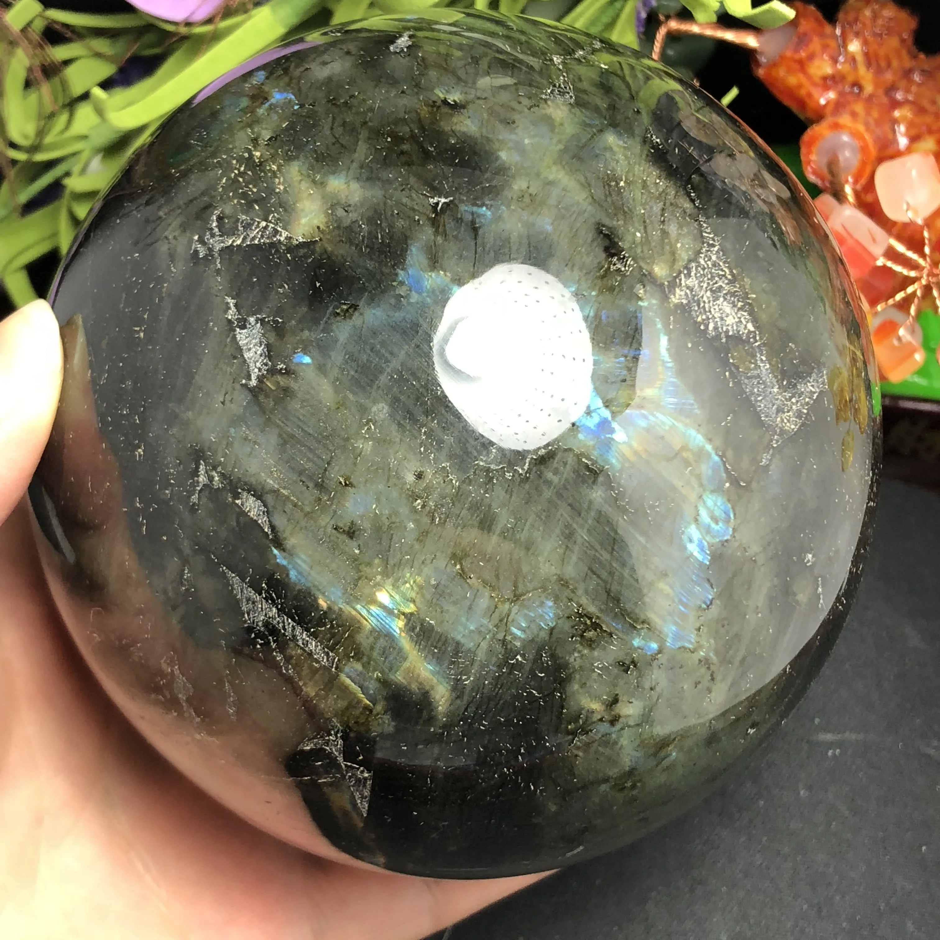 Натуральный Лабрадорит хрустальный шар мигающий энергетический камень