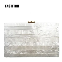 new fashion acrylic bag white marble acrylic shoulder bag ladies dinner party opponents take the bag wallet