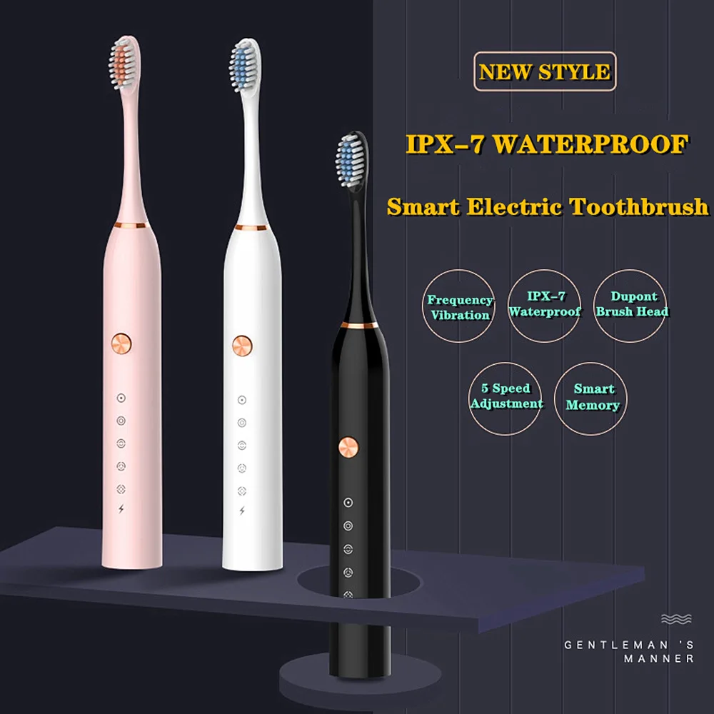 Звуковая электрическая зубная щетка USB перезаряжаемая ультра электронная