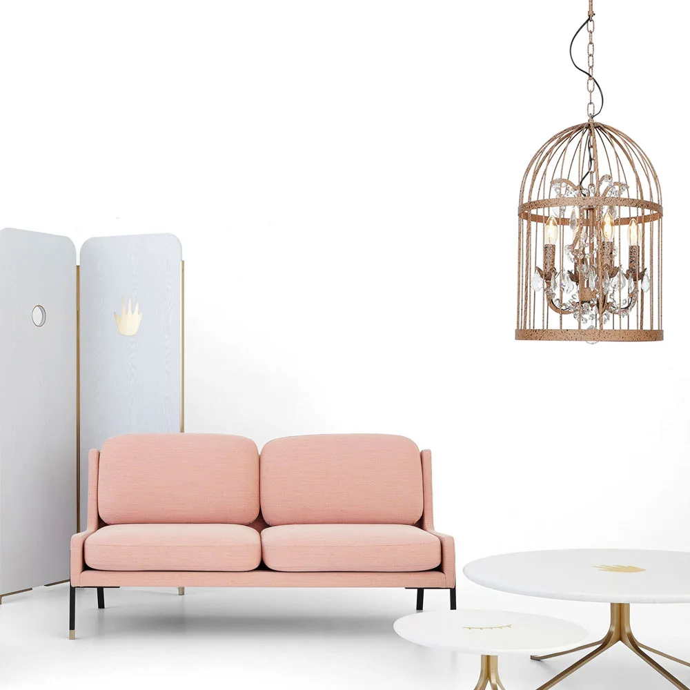 

Retro Pendant Lights Creative Birdcage Hanging Lights High Quality Crystal Metal LED E14 110v/220v Illumination Light Fixture