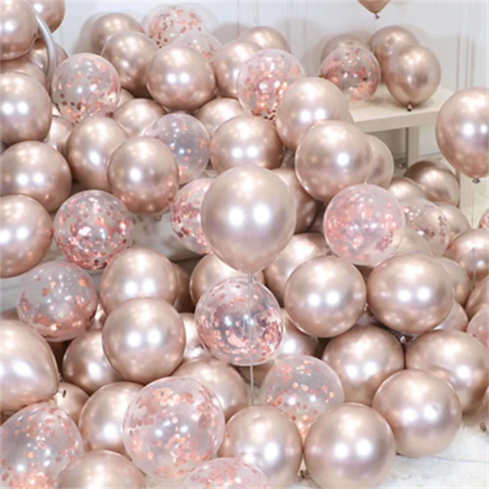 

20pcs 10inch New Glossy Champagne Gold Metal Pearl Latex Balloon Gold Thick Chrome Metallic Globos Wedding Birthday Party Decor