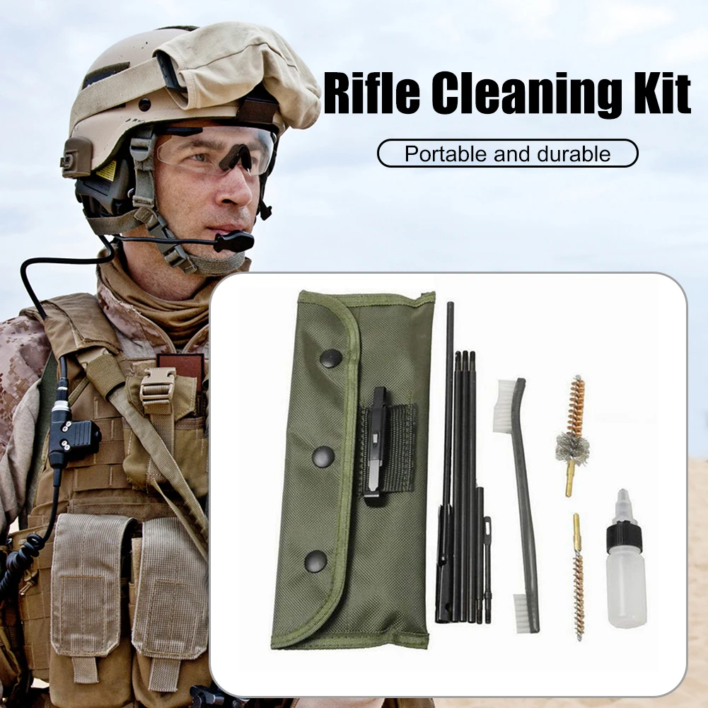 

8Pcs/Set Rifle Gun Cleaning Kit AR Series M16 Tube Brush Metal Cleaning Brush M4 Full Cleaning 22cal Rifle Pistol Tool Brushes