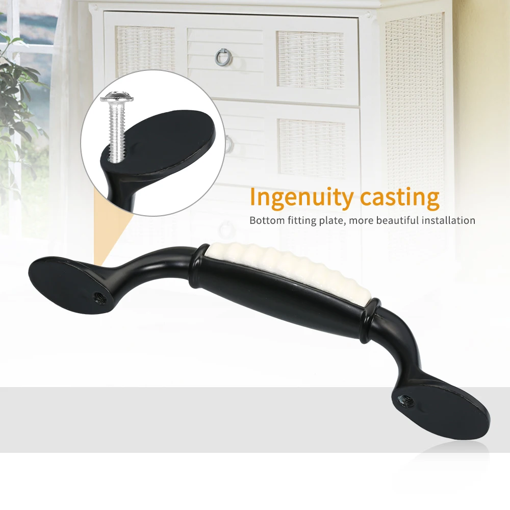 Черный Белый Шкаф Тянет кухонный шкаф тянет спальня обувной ручки ящика Ручка