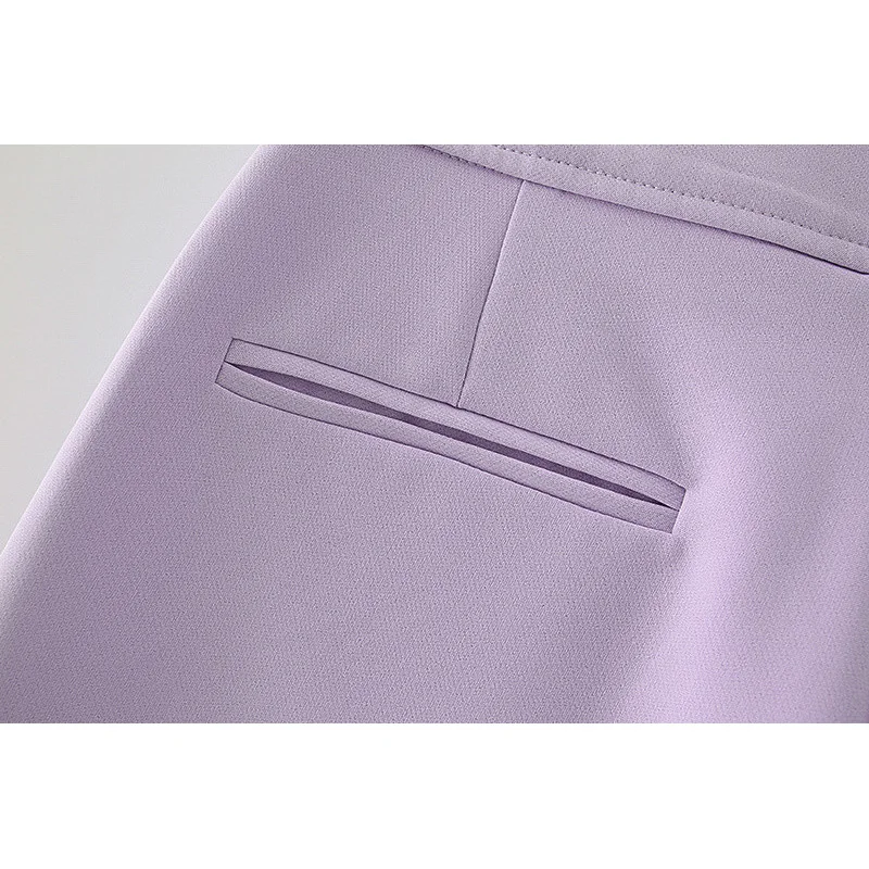 

2020 Women Casual Solid Za Half Pants Female Autumn High Waist Straight Loose Suit Pants Office Lady Casual Button Knee Pants