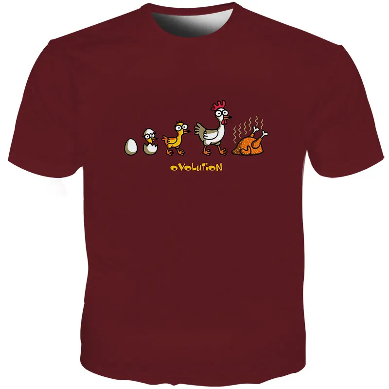 Мужская футболка с забавным принтом в виде животных яйца курицы мультяшным