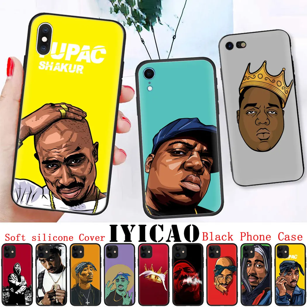 Мягкий силиконовый чехол для iPhone 11 Pro Max XS XR X SE 5 5s 7 8 6 6s Plus черный телефона 2Pac Tupac Amaru