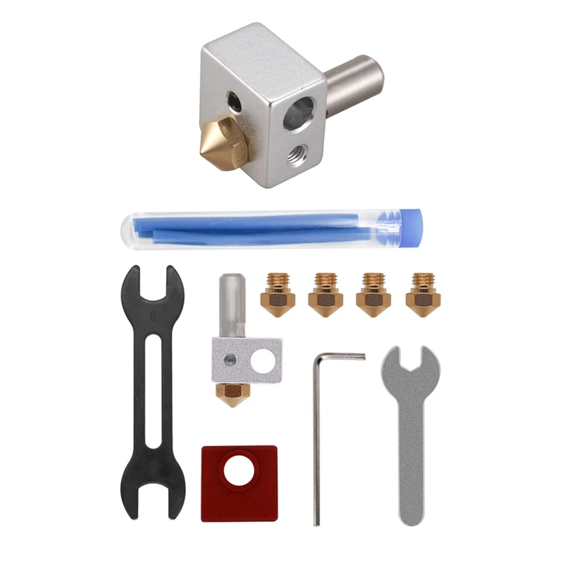 1 комплект MK10 Hotend Kit M7 сопло и горло 3D принтер аксессуары все металлические