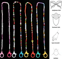 fashion eyeglasses chain for childrens beaded letter charm face mask chain holder anti lost sunglass lanyard rope jewelry gift