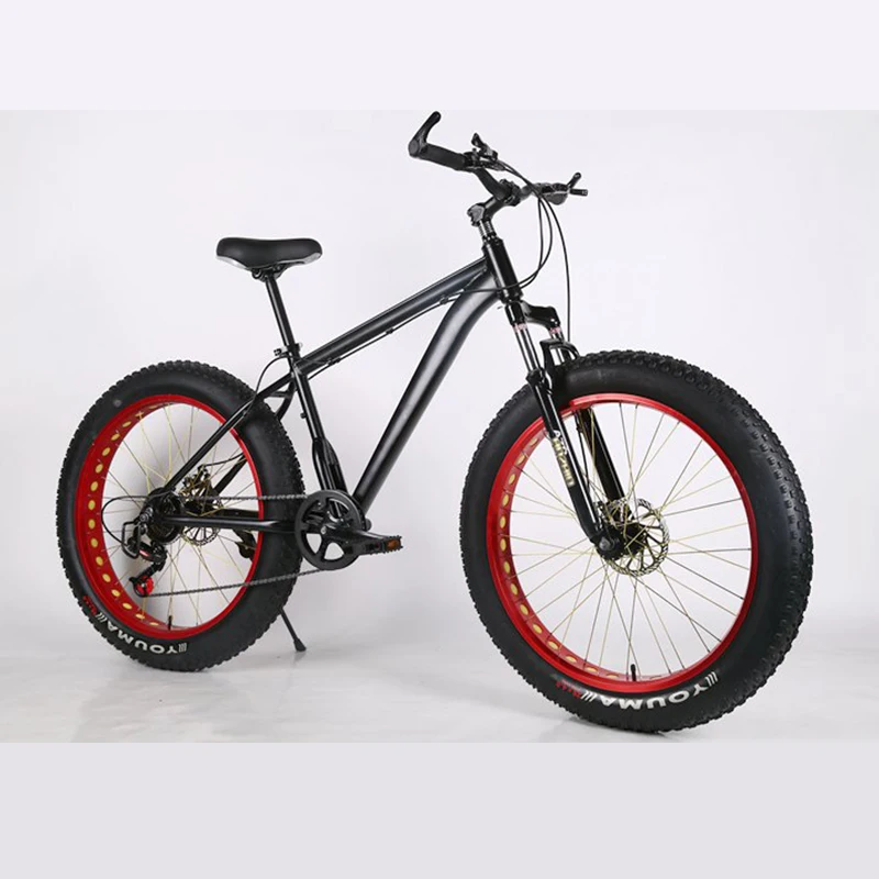 

Mountain Bike Beach Bicycle 26 * 4.0 Fat Tire MTB Disc brake Snow mobile 4.0 plus wide tire shock absorption mountain bike