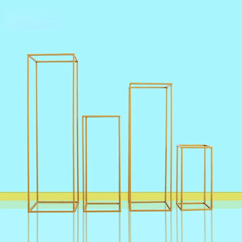 

Metal Flower Stand Wedding Centerpiece Geometric Rectangular Frame Party backdrop Road lead Home Decoration DIY Wedding Material
