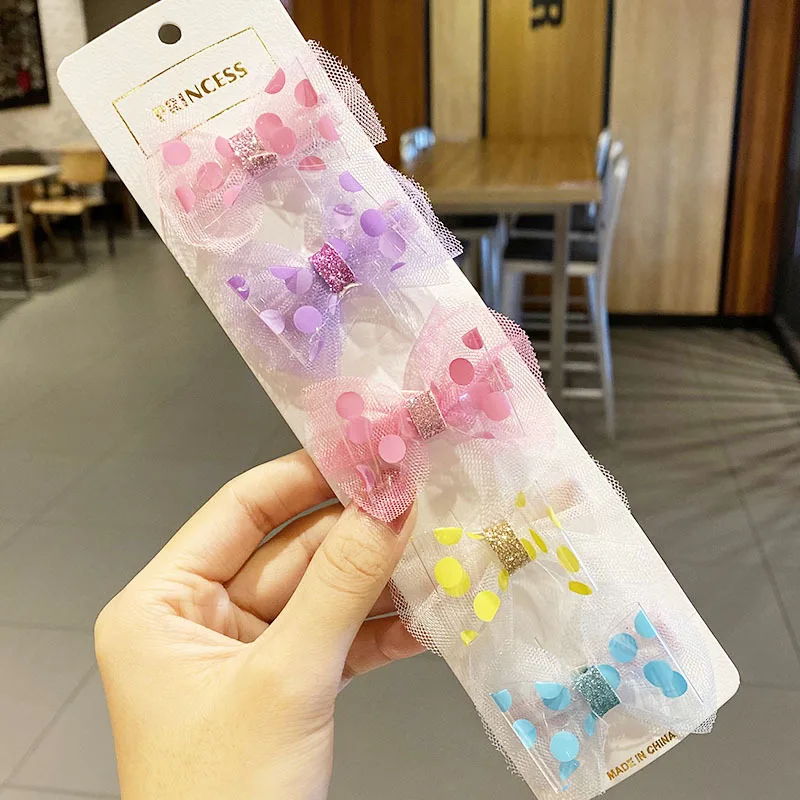 

2020 New Fashion Cute Children's Bow HairClips Set Fabric Hairpin Hair Accessories for Girls Lovely Cartoon Flowers Headwear