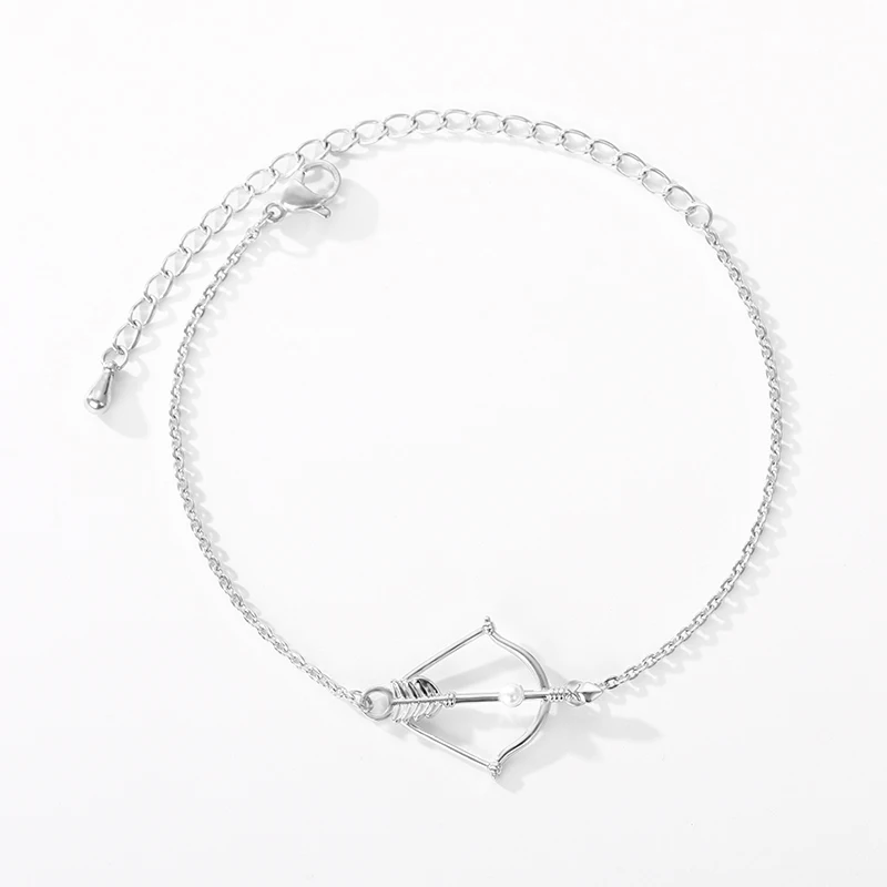 

Copper Bow Zircon Arrow Bracelet Glass Inlay Ornament Fashion Charm Simple Style Men and Women Bracelet Jewelry Cupid Arrow