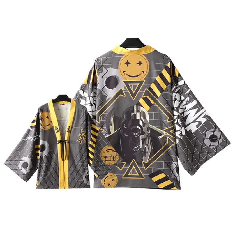 

Anime No Guns Life Juzo Inui Theme Cosplay Costumes Kimono Yukata Unisex Outerwear Coat Daily Haori for Men/Women outerwear suit