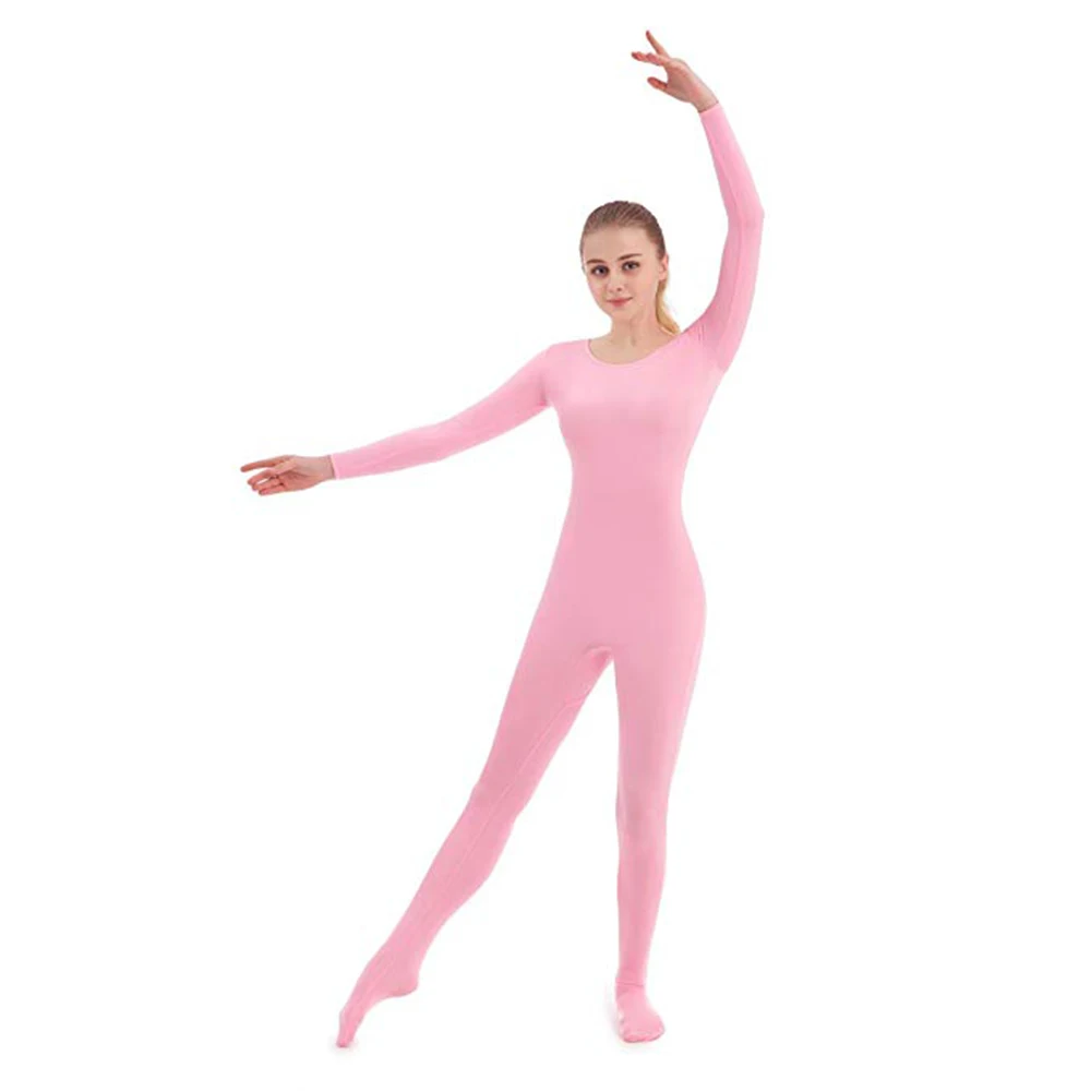 SPEERISE Long Sleeve Unitards for Women Dance Black Gymnastics Unitard Scoop Neck Spandex Catsuits Unisex Jumpsuits Men costumes |