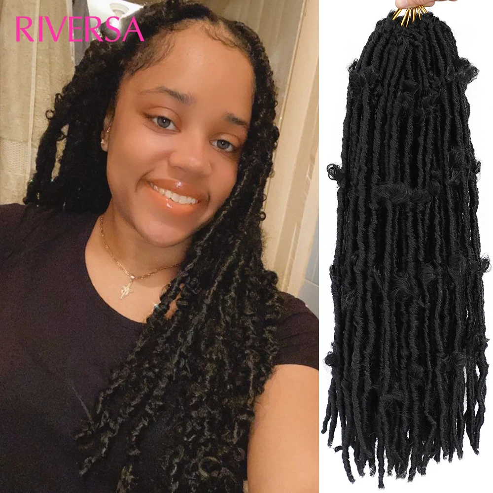18/ 24inch Long Butterfly Locs Crochet Hair Braids Synthetic Faux Dreadlocks Soft Natural Braiding Extensions tresses |