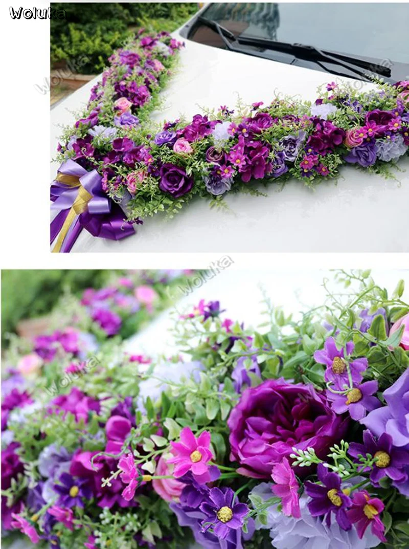 Украшение для автомобиля узел свадьбы Большой V-образный искусственный цветок