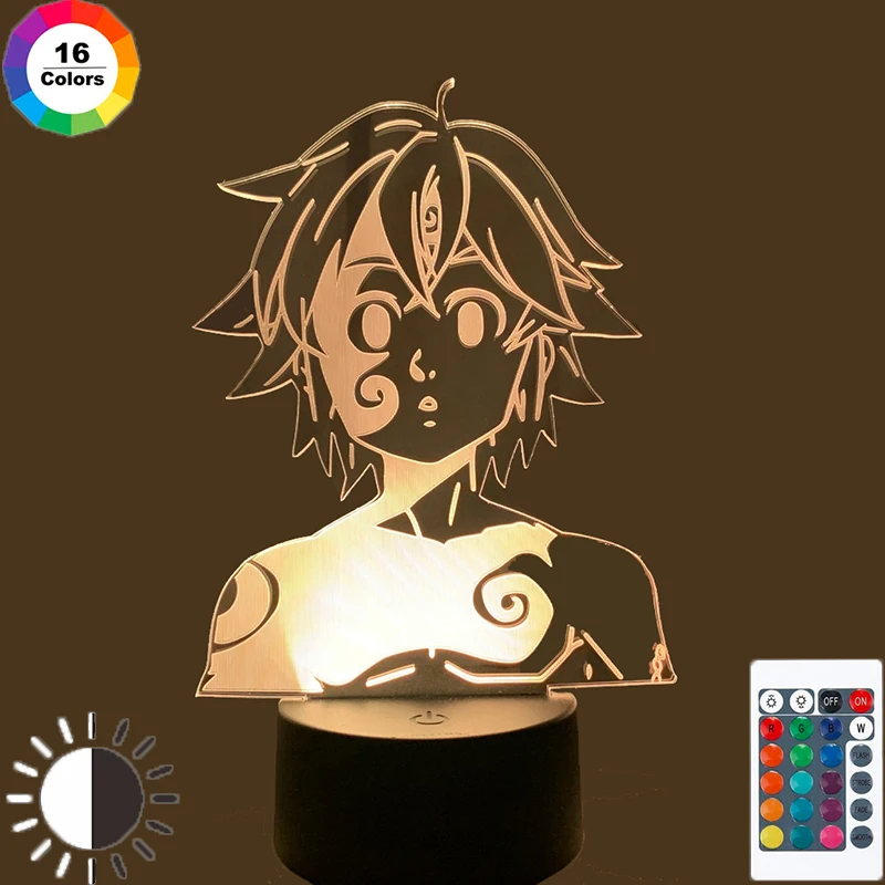 Акриловый 3D Ночник светильник манга семь смертных грехов гаджет для домашней