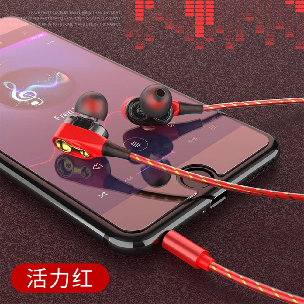 

Dual Drive Stereo Wired Earphone In-ear Headset Earbuds Bass Earphones For Phone Samsung 3.5mm Sport Gaming Headset With Mic