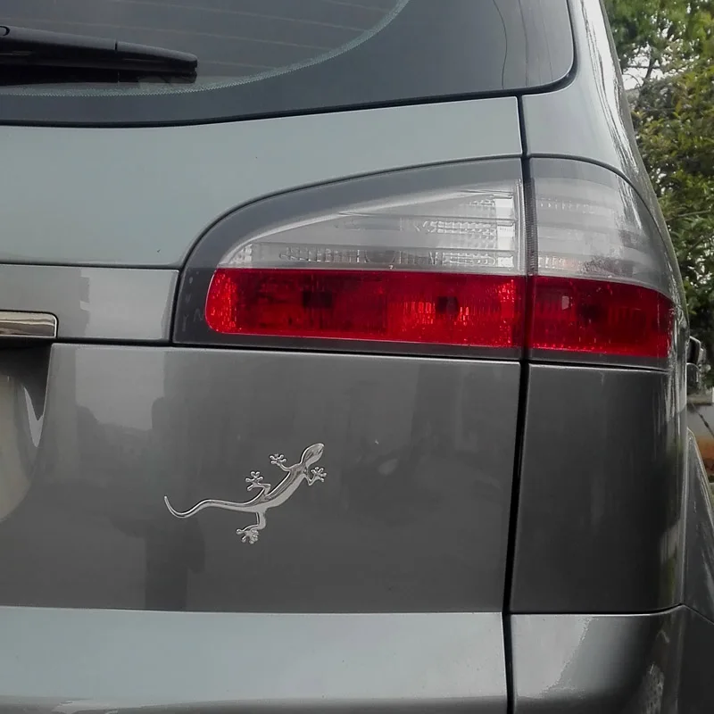 Супер милая Ящерица Геккон 3D Автомобильная наклейка мягкий ПВХ хромированный