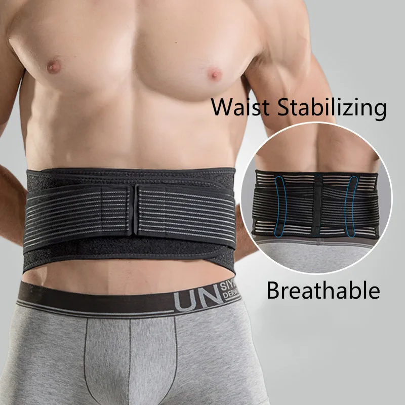 

Триммер для талии, ремень для фитнеса в тренажерном зале, ремень с двумя регулируемыми ремнями, стабилизирующие дышащие сетчатые панели