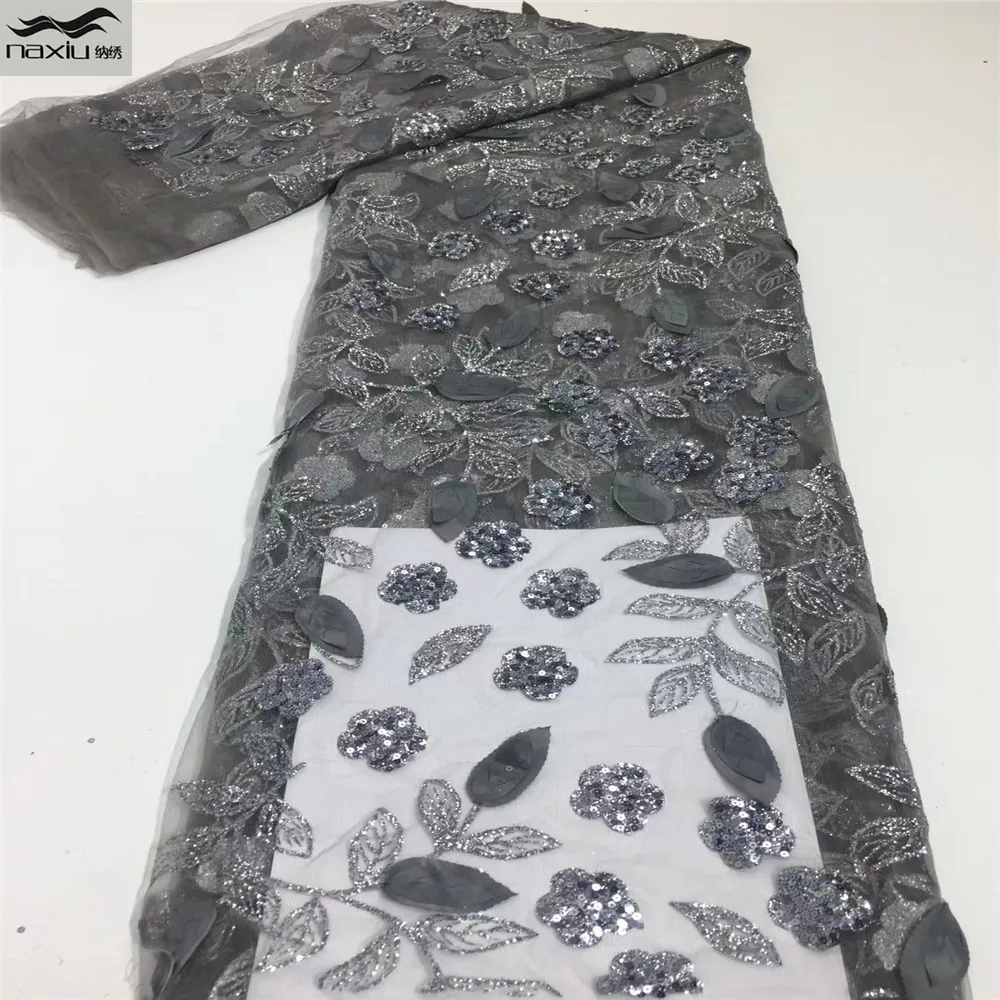 

Madison African 3D Beaded Lace Fabric 2021 High Quality Lace French Embroidery Tulle Lace Fabric For Nigerian Wedding Party