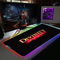 led mouse pad divinity original sin 2 rgb gamer mouse mat laptop pc gaming accessories keyboard mat play mat with backlight rug