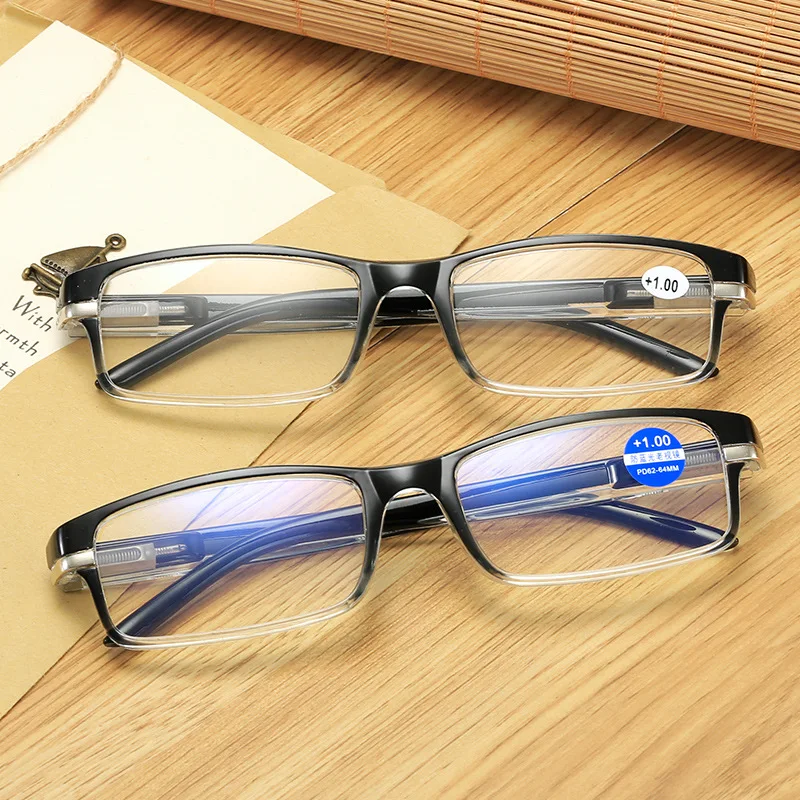 

Classic Rectangle Reading Glasses Men Women Spring Hinge Presbyopic Eyeglasses Extra Light Comfortable High Quality +1.0 - +4.0