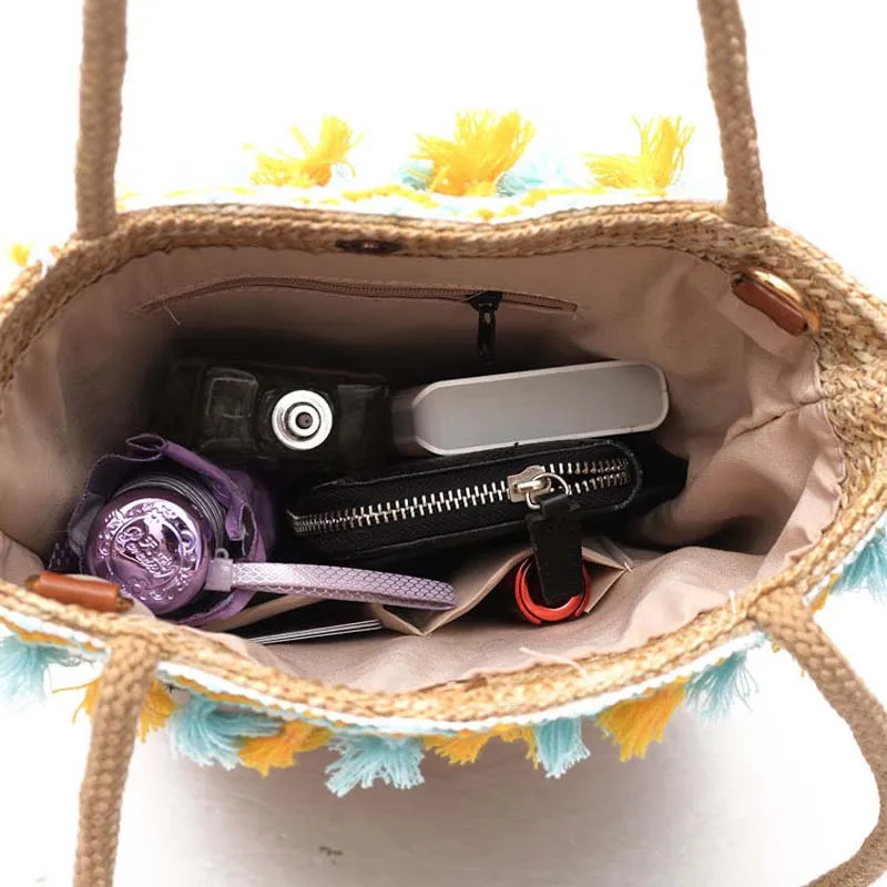 Женская Соломенная Сумка Alneed расшитая блестками сумка с изображением ананаса