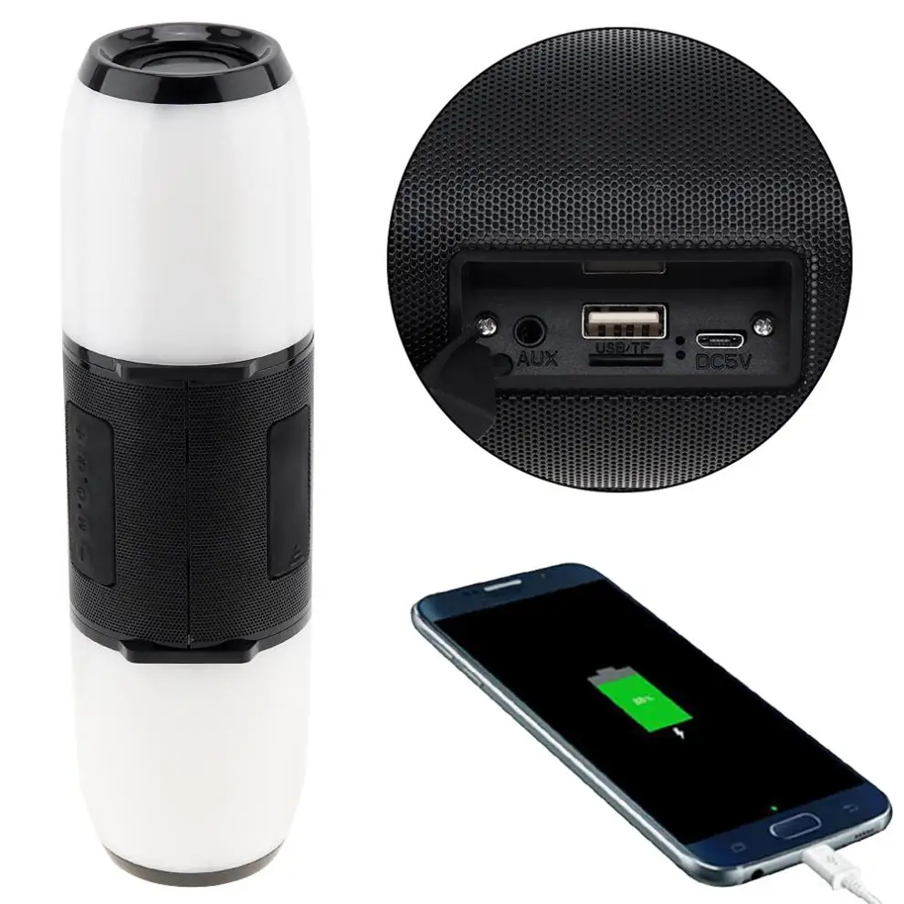 СВЕТОДИОДНЫЙ цветной сабвуфер Водонепроницаемый Bluetooth динамик с FM/TF/AUX/USB/функция