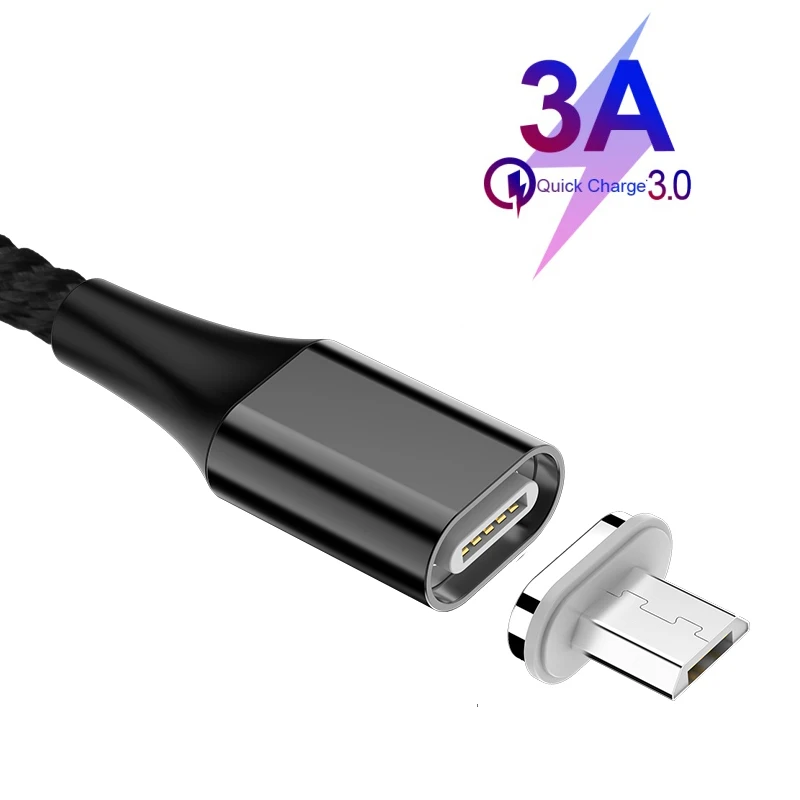 Micro USB 5А USB кабель type-C Магнитный нейлоновый Плетеный USB-C Магнит Micro USB кабель зарядного устройства для huawei mate 20 X P20 Pro Супер быстрая зарядка - Цвет: Micro USB