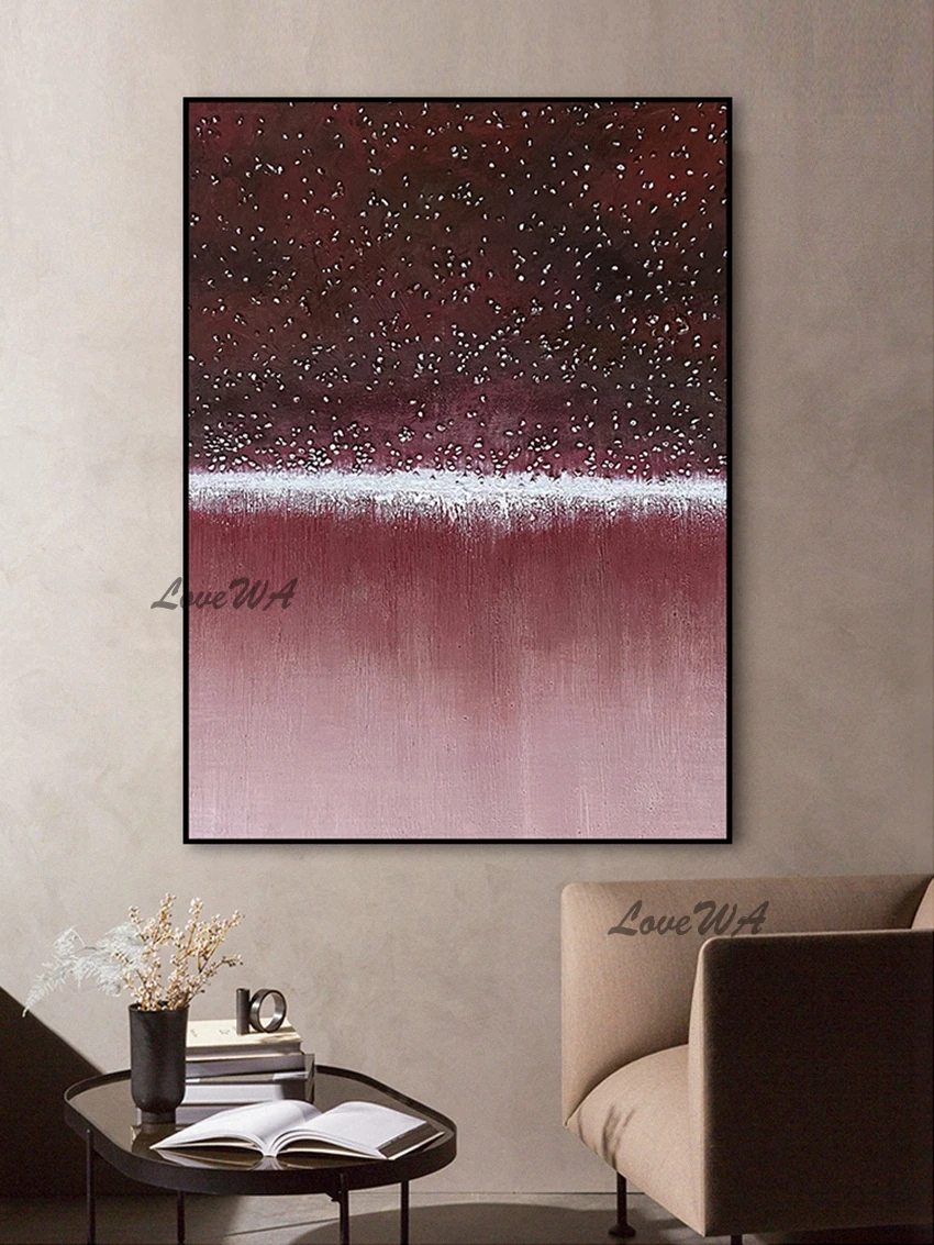 Dark Red Abstract Oil Painting With Dot Patterns New Arrival Home Decoration Wall Canvas Large Lliving Room Picture Unframe | Дом и сад
