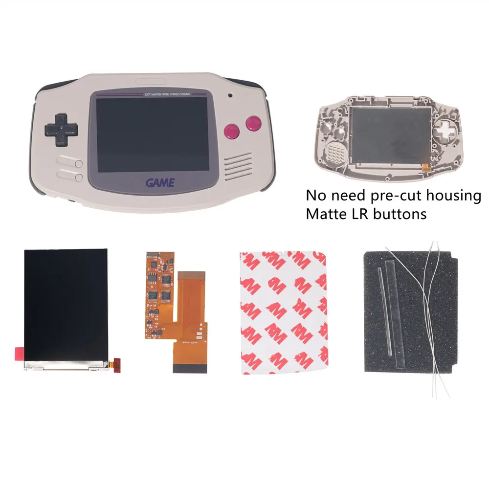 

FOR GBA IPS V2 4 PIXELS IN 1 FULL VIEWING LCD KITS BACKLIGHT FOR GAMEBOY ADVANCE REPLACE 10 Levels Of Brightness screen