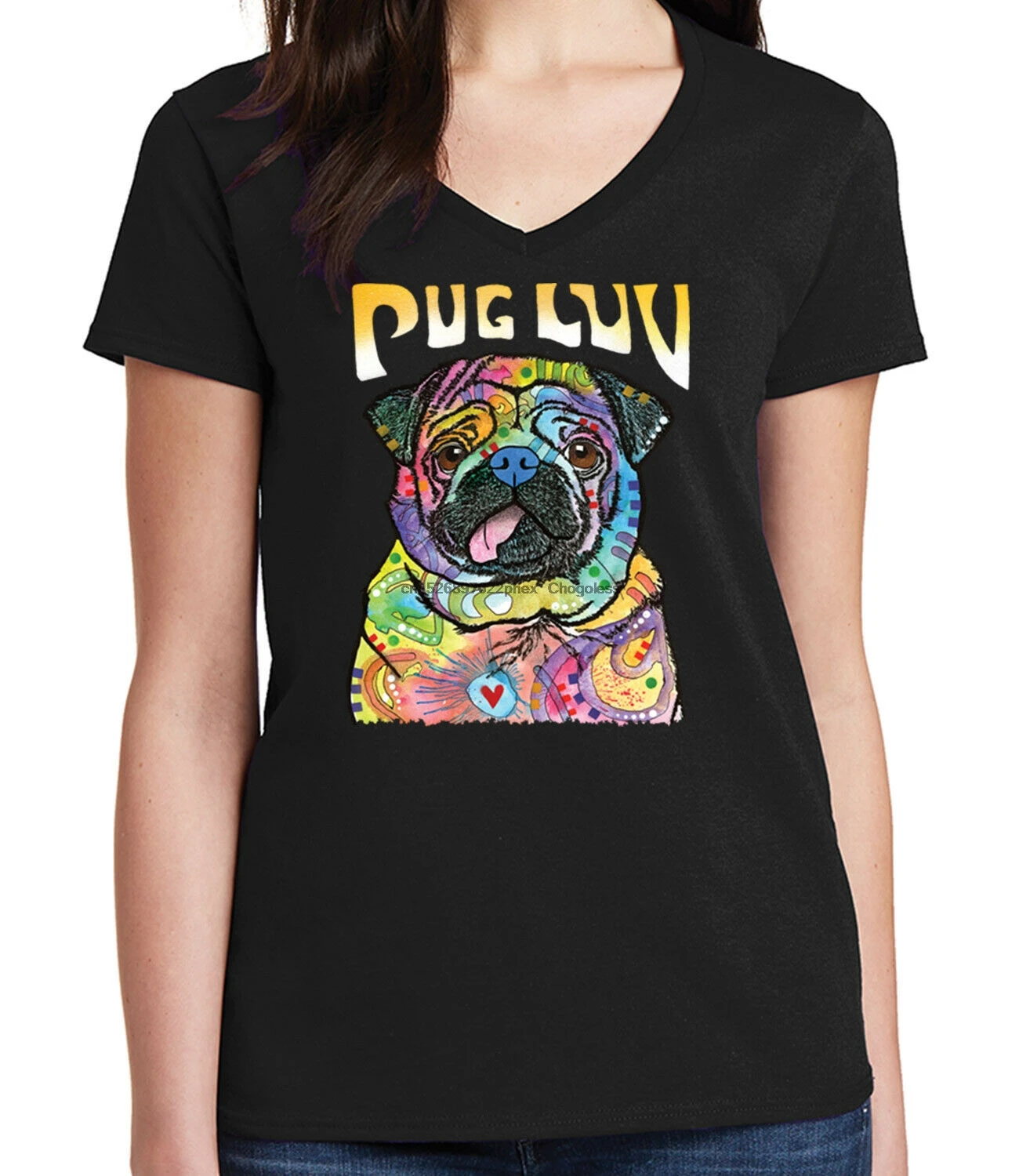 Женская футболка с V-образным вырезом модель 1577C