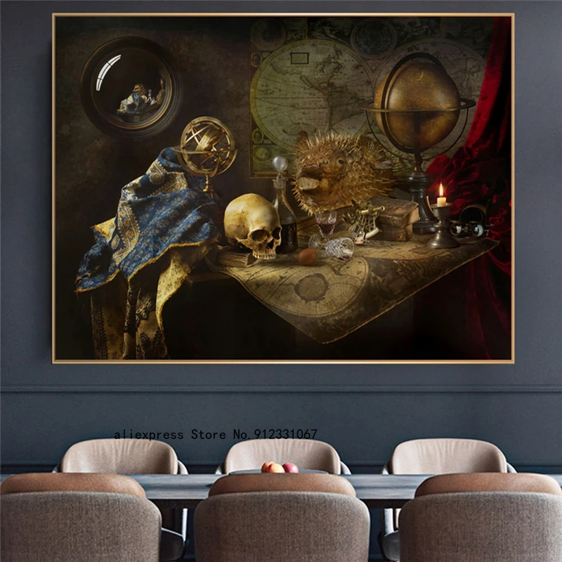 Винтажная навигационная картина фотография натюрморта теллурион ретро искусство картина холст постер и печать картины на стене.