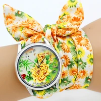 shsby design ladies flower cloth wristwatch women dress watch high quality fabric watch sweet girls bracelet watch