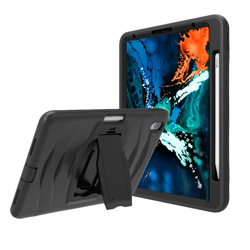 Для Apple iPad Pro 12,9 планшетный чехол 3-в-1 прикрепляющийся к противоударный PC+ силиконовый защитный чехол для планшета с кронштейн и держатель для ручки