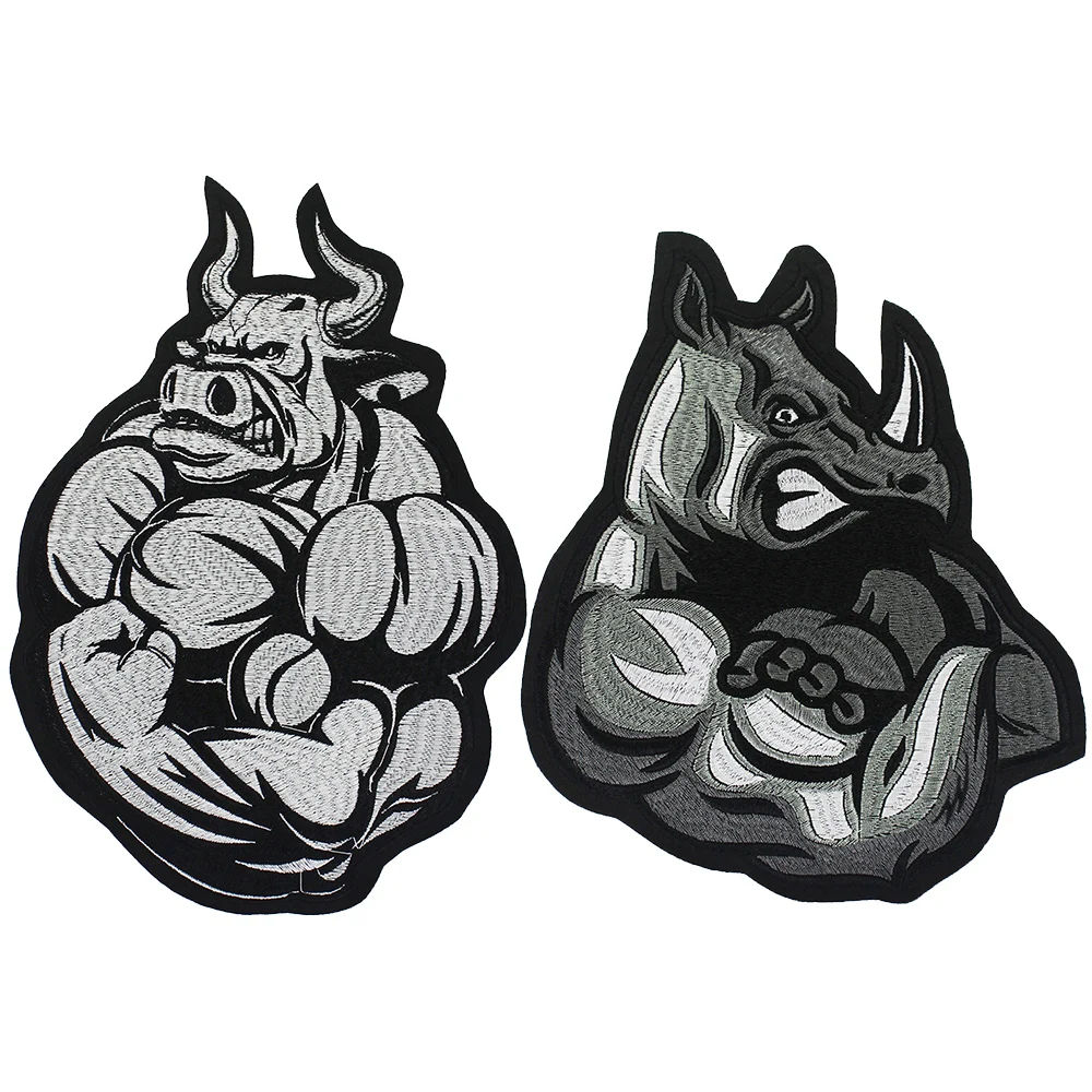 Аппликация с вышивкой Fat Bull байкерские нашивки в стиле панк наклейки на одежду